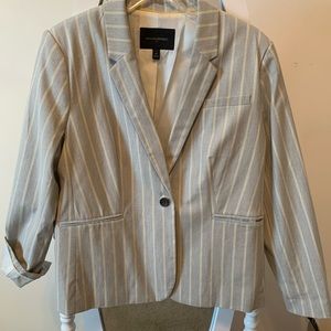Yellow pinstrip banana republic suit blazer. (14P)